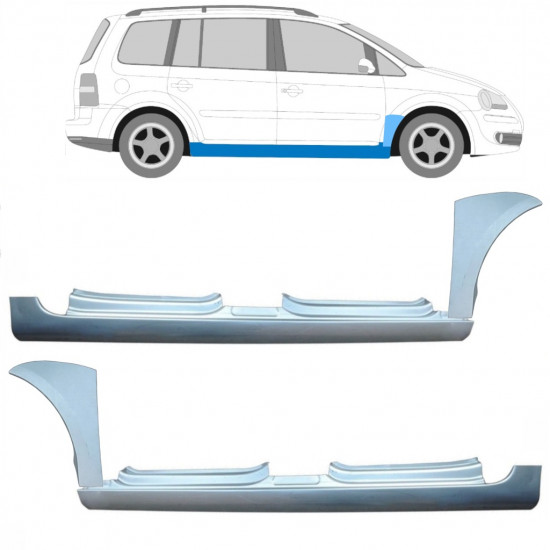 Painel de reparação da soleira com guarda-lamas dianteiro para VW Touran 2003-2010 11166