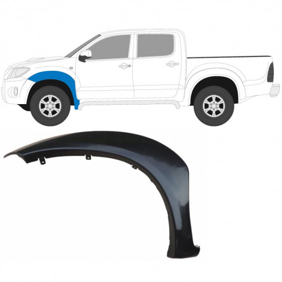 Moldura lateral do guarda-lamas dianteiro para Toyota Hilux 2005-2015 / Esquerdo 7076