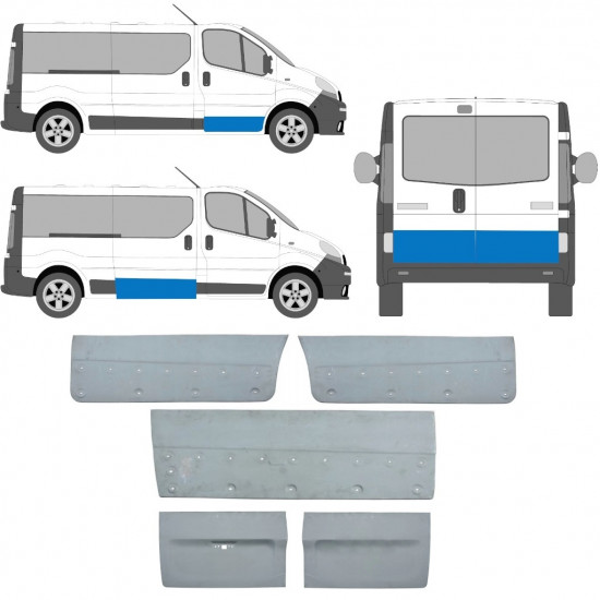 Painel de reparação das portas para Renault Trafic Vivaro Primastar 2001-2014 / Conjunto 12628