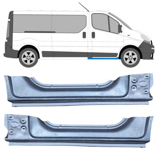 Painel de reparação da soleira para Opel Vivaro / R Trafic 2001- / Esquerda+Direita / Conjunto 9654