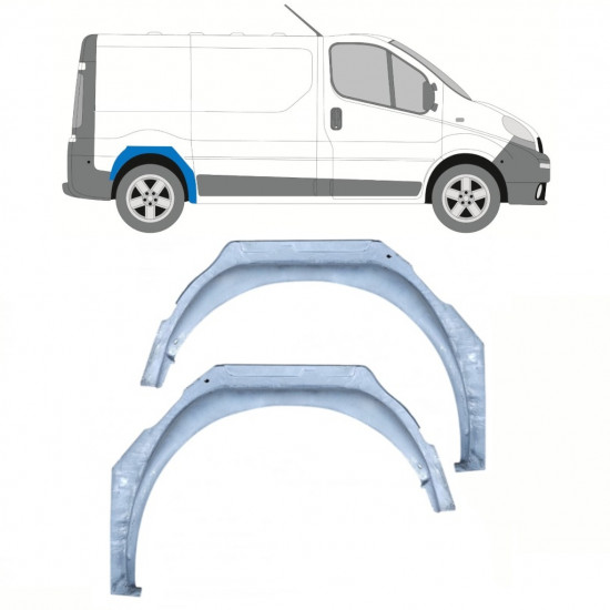 Painel de reparação interna do arco da roda traseira para Opel Vivaro Renault Trafic 2001- / Esquerda+Direita / Conjunto 10118