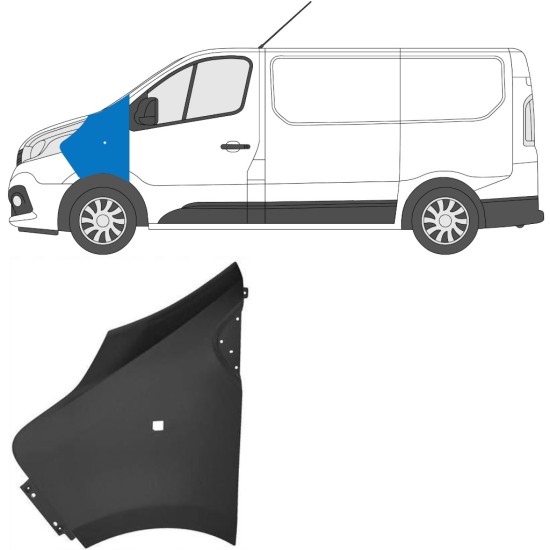 Guarda-lamas dianteiro para Renault Trafic 2014- 2014-2021 / Esquerdo 17102