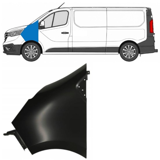 Guarda-lamas dianteiro para Renault Trafic 2014- 2021-2026 / Esquerdo 17105