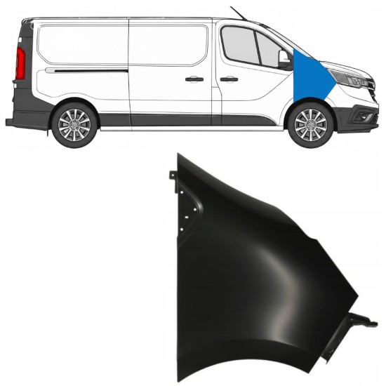 Guarda-lamas dianteiro para Renault Trafic 2014- 2021-2026 / Direito 17104