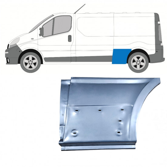 Painel de reparação do guarda-lamas traseiro para Renault Trafic 2001-2014 / LWB / Esquerdo 8222