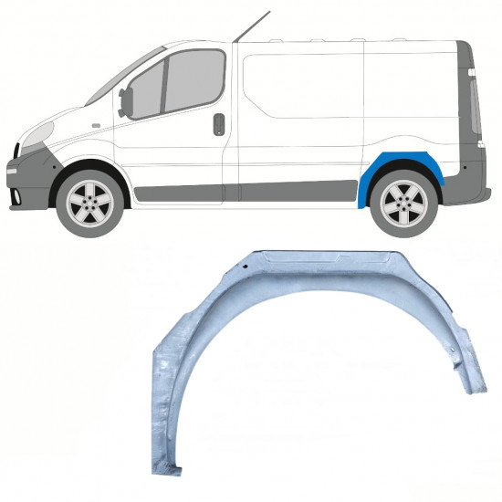 Painel de reparação interna do arco da roda traseira para Opel Vivaro Renault Trafic 2001- / Esquerdo 8521