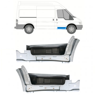 Painel de reparação interna do degrau da soleira dianteira para Ford Transit 2000-2013 / Esquerda+Direita / Conjunto 9950