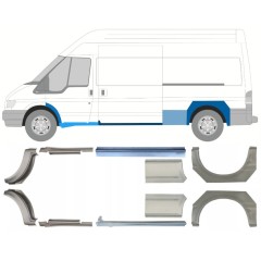 Painel de reparação da soleira com guarda-lamas traseiro para Ford Transit 2000-2013 / Conjunto 12678