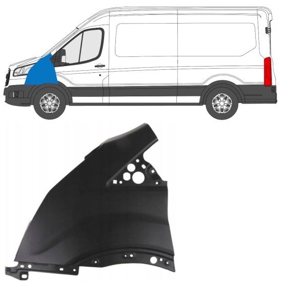 Guarda-lamas dianteiro para Ford Transit 2014- 2014-2019 / Esquerdo 17093