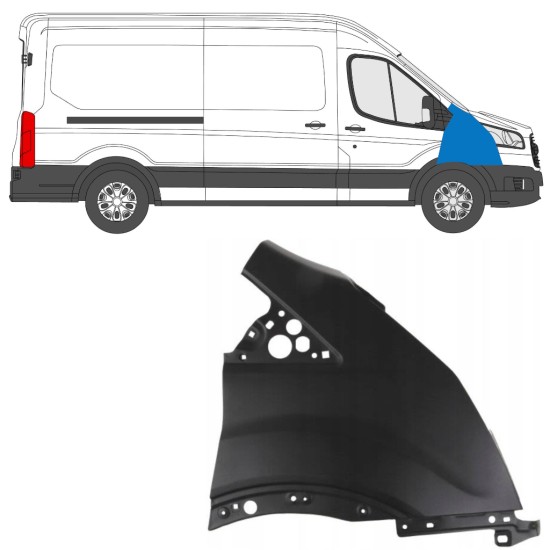 Guarda-lamas dianteiro para Ford Transit 2014- 2014-2019 / Direito 17092