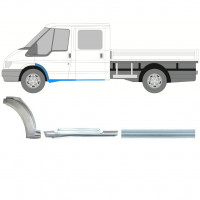 Painel de reparação da soleira com guarda-lamas dianteiro para Ford Transit 2000-2013 / Esquerdo / Cabine dupla / Conjunto 9924