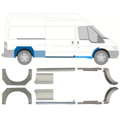 Painel de reparação da soleira com guarda-lamas traseiro para Ford Transit 2000-2013 / Esquerda+Direita / Conjunto 10640
