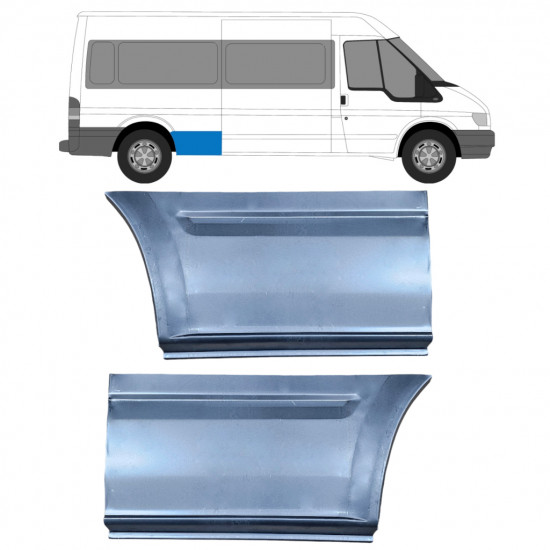 Painel de reparação do guarda-lamas traseiro para Ford Transit 2000- / LWB / Esquerda+Direita / Conjunto 9663