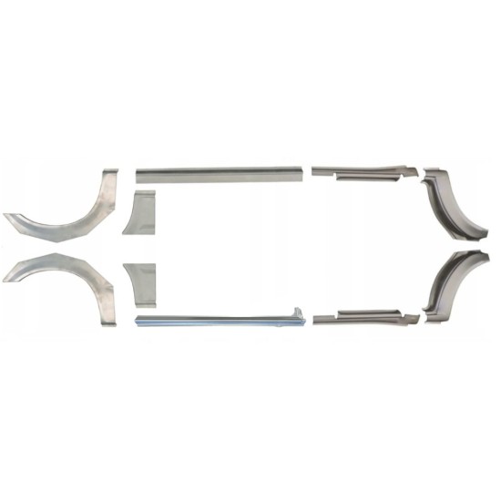 Painel de reparação da soleira com guarda-lamas traseiro para Ford Transit 2000-2013 / MWB / Esquerda+Direita / Conjunto 10637
