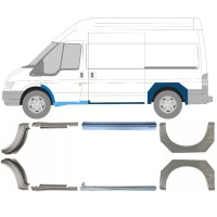 Painel de reparação da soleira com guarda-lamas traseiro para Ford Transit 2000-2013 / Conjunto 12675