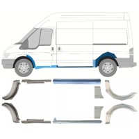 Painel de reparação da soleira com guarda-lamas traseiro para Ford Transit 2000-2013  / MWB / Conjunto 12676
