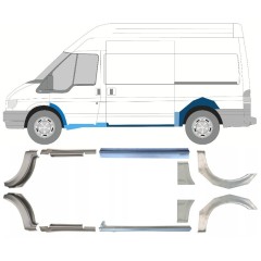 Painel de reparação da soleira com guarda-lamas traseiro para Ford Transit 2000-2013 / Conjunto 12676