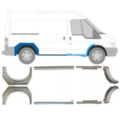 Painel de reparação da soleira com guarda-lamas traseiro para Ford Transit 2000-2013 / Conjunto 9694