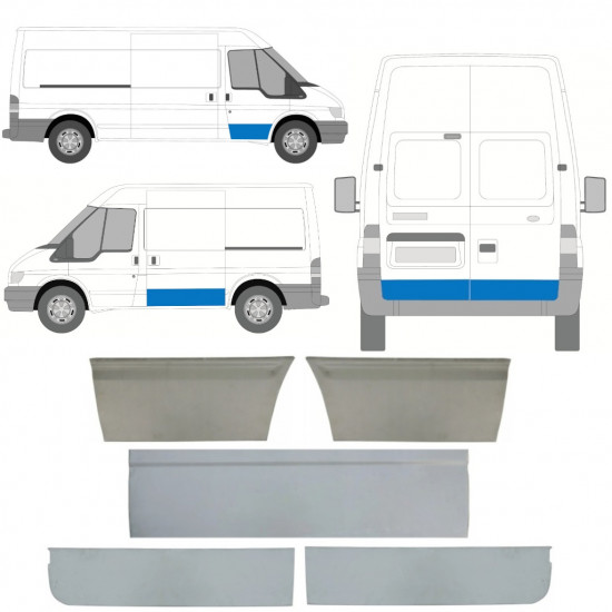 Painel de reparação das portas para Ford Transit 2000-2013 / Conjunto 11390