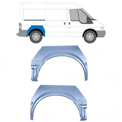 Painel de reparação do guarda-lamas traseiro para Ford Transit 2000- / SWB / Esquerda+Direita / Conjunto 10086