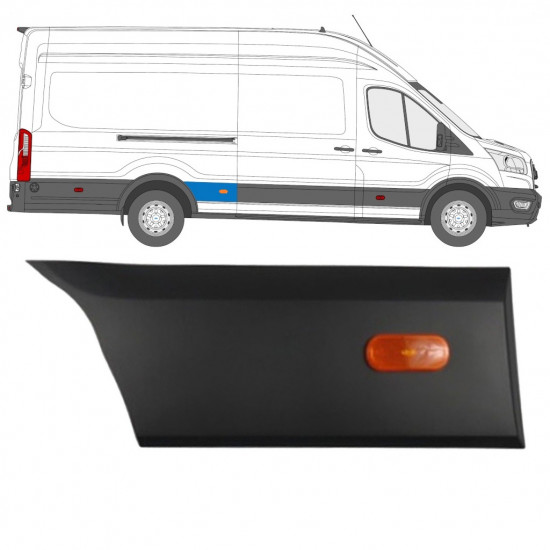 Moldura lateral do guarda-lamas traseiro para Ford Transit 2014-  / LWB / Direito 11723