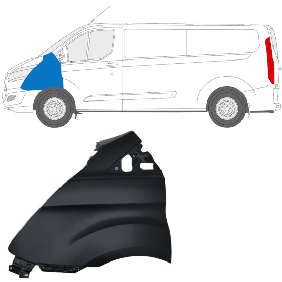 Guarda-lamas dianteiro para Ford Transit Custom 2013-2017 / Esquerdo 17096