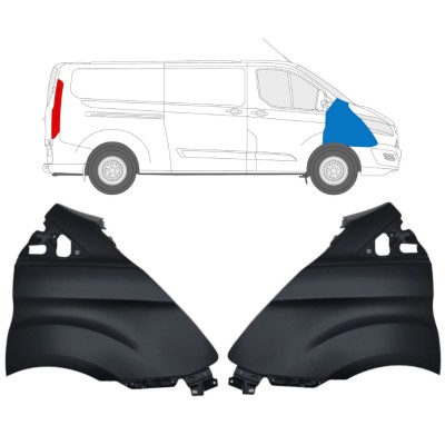 Guarda-lamas dianteiro para Ford Transit Custom 2013-2017 / Esquerda+Direita / Conjunto 17097