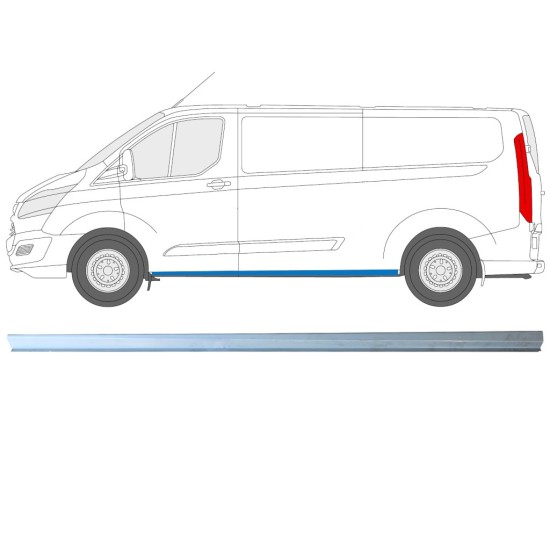 Painel de reparação da parte inferior da soleira para Ford Transit Custom 2013-2023 / Esquerdo 16895