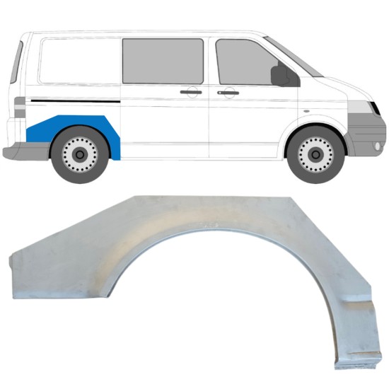Painel de reparação do guarda-lamas traseiro para Volkswagen Transporter T5 2003-2015 / Direito 14762