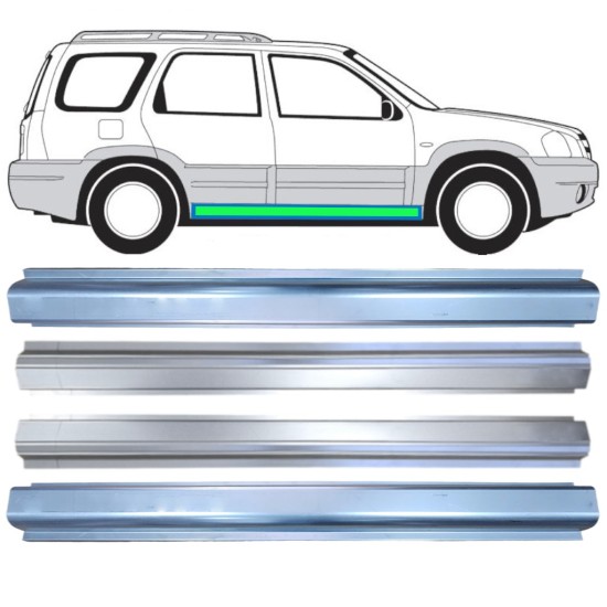 Painel de reparação interna da soleira para Mazda Tribute 2001-2008 / Esquerda+Direita 15599