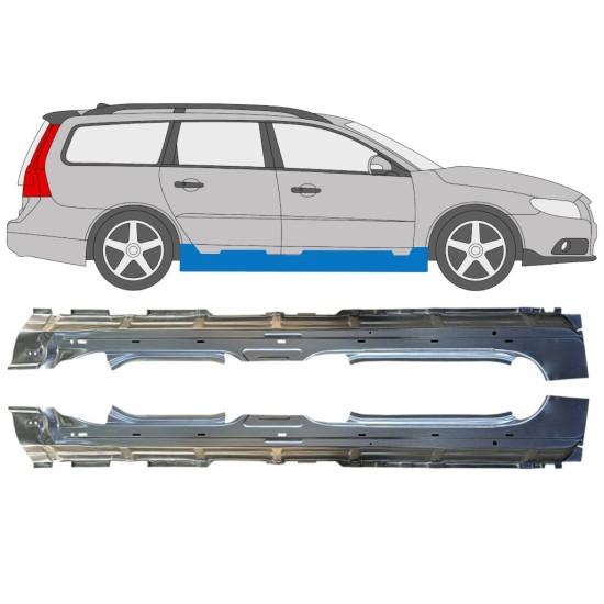 Soleira completa para Volvo V70 2007-2016 / Esquerda+Direita / Conjunto 16276