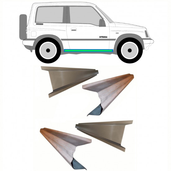 Painel de reparação interna e externa da soleira para Suzuki Vitara 1988-1998 / Esquerda = Direita (simétrico) / Conjunto 10310