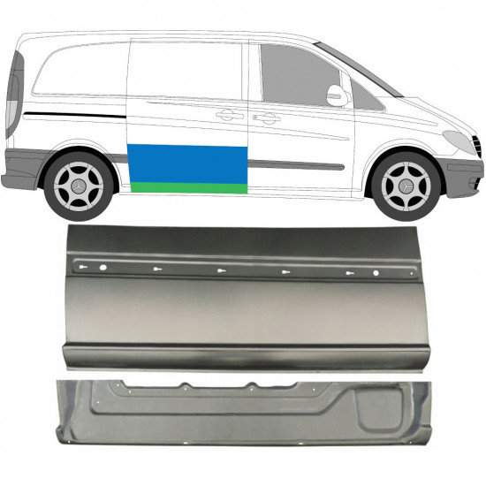 Painel de reparação interna e externa das portas deslizantes para Mercedes Vito 2003-2014 / Direito / Conjunto 9647