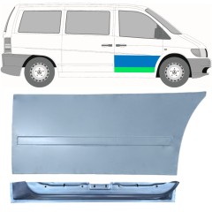 Painel de reparação interna e externa das portas dianteiras para Mercedes Vito I W638 1996-2003 / Direito / Conjunto 12016