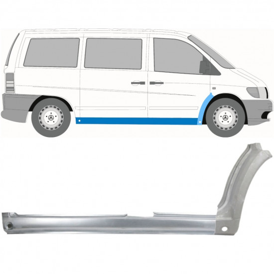 Painel de reparação da soleira com guarda-lamas dianteiro para Mercedes Vito 1996-2003 / Direito 11502