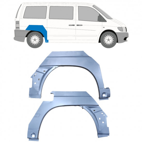 Painel de reparação do guarda-lamas traseiro para Mercedes Vito 1996-2003 / Esquerda+Direita / Conjunto 9475