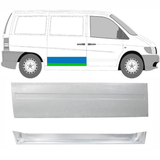 Painel de reparação interna e externa das portas deslizantes para Mercedes Vito I W638 1996-2003 / Direito / Conjunto 16175