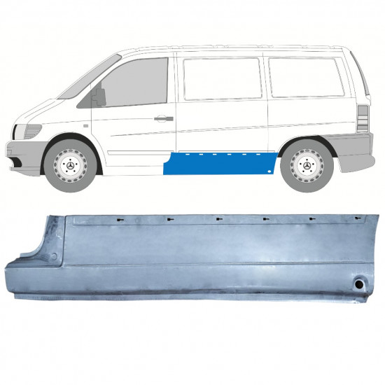 Painel de reparação lateral externa com orifícios para a moldura para Mercedes Vito 1996-2003  / Esquerdo 11998