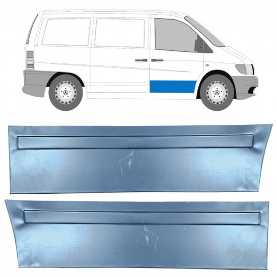 Painel de reparação externa das portas dianteiras para Mercedes Vito 1996-2003 / Esquerda+Direita / Conjunto 9788