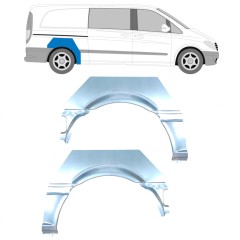 Painel de reparação do guarda-lamas traseiro para Mercedes Vito W639 2003-2014 / Esquerda+Direita / Conjunto 9462