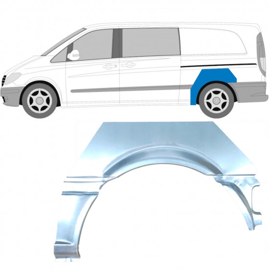 Painel de reparação do guarda-lamas traseiro para Mercedes Vito 2003-2010 / Esquerdo 5880