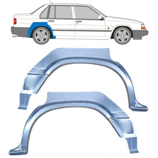 Painel de reparação do guarda-lamas traseiro para Volvo 940 1990-1998 / Esquerda+Direita / Conjunto 9899