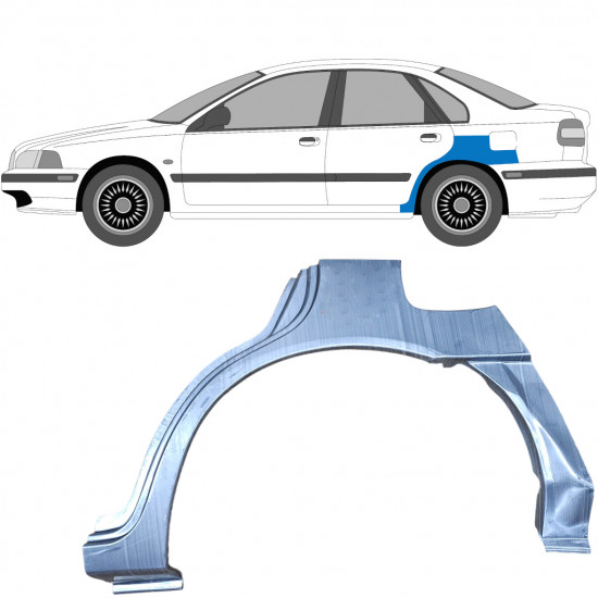 Painel de reparação do guarda-lamas traseiro para Volvo S40 / V40 1995-2004 / Esquerdo 5622