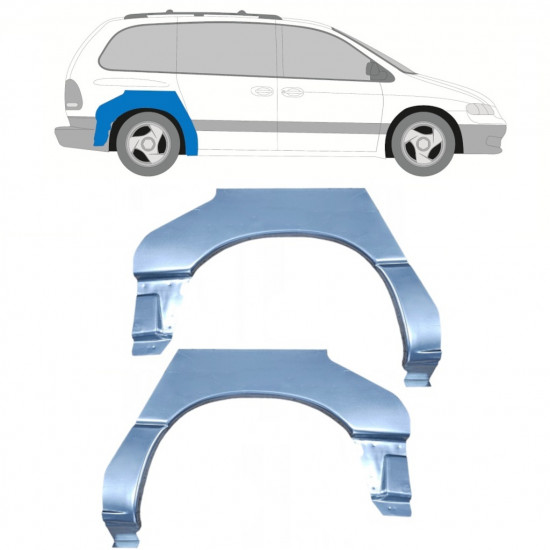 Painel de reparação do guarda-lamas traseiro para Chrysler Voyager 1996-2001 / Esquerda+Direita / Conjunto 9967