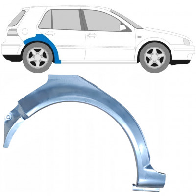 Painel de reparação do guarda-lamas traseiro para VW Golf 4 1997- / Direito 6077