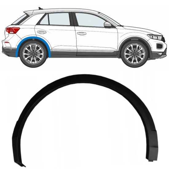 Moldura lateral do guarda-lamas traseiro para Volkswagen T-Roc 2017- / Direito 17029