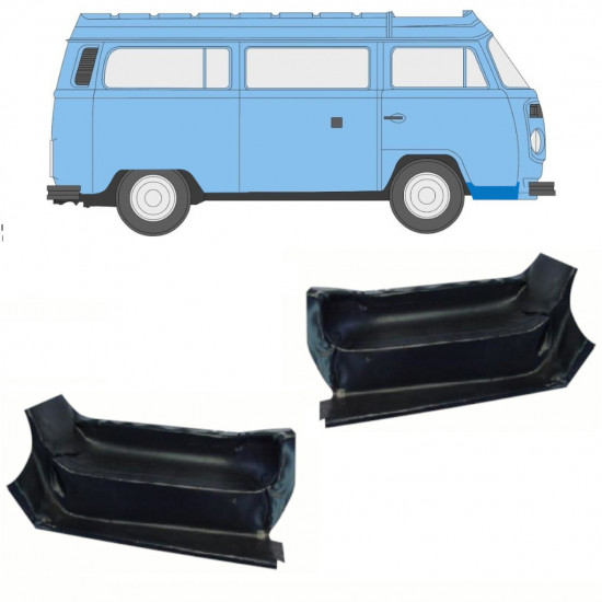 Painel de reparação do degrau dianteiro para VW Transporter T2 1967-1979 / Esquerda+Direita / Conjunto 10346