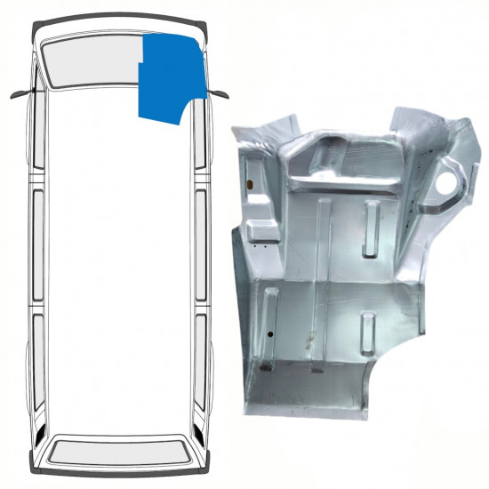 Painel de reparação do assoalho dianteiro para VW Transporter T3 1979-1992 / Direito 8670