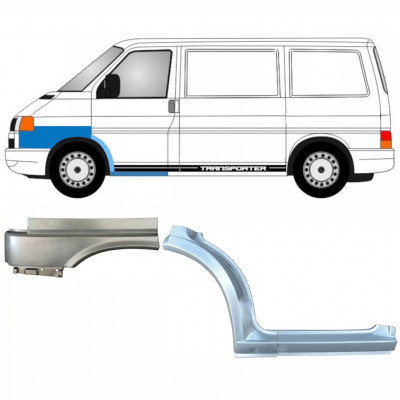 Painel de reparação da soleira com arco da roda dianteira e guarda-lamas dianteiro para VW Transporter T4 1996- / Esquerdo / Conjunto 10042