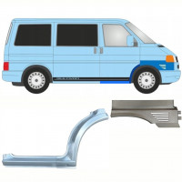 Painel de reparação da soleira com arco da roda dianteira e guarda-lamas dianteiro para VW Transporter T4 Caravelle 1996- / Direito / Conjunto 10043